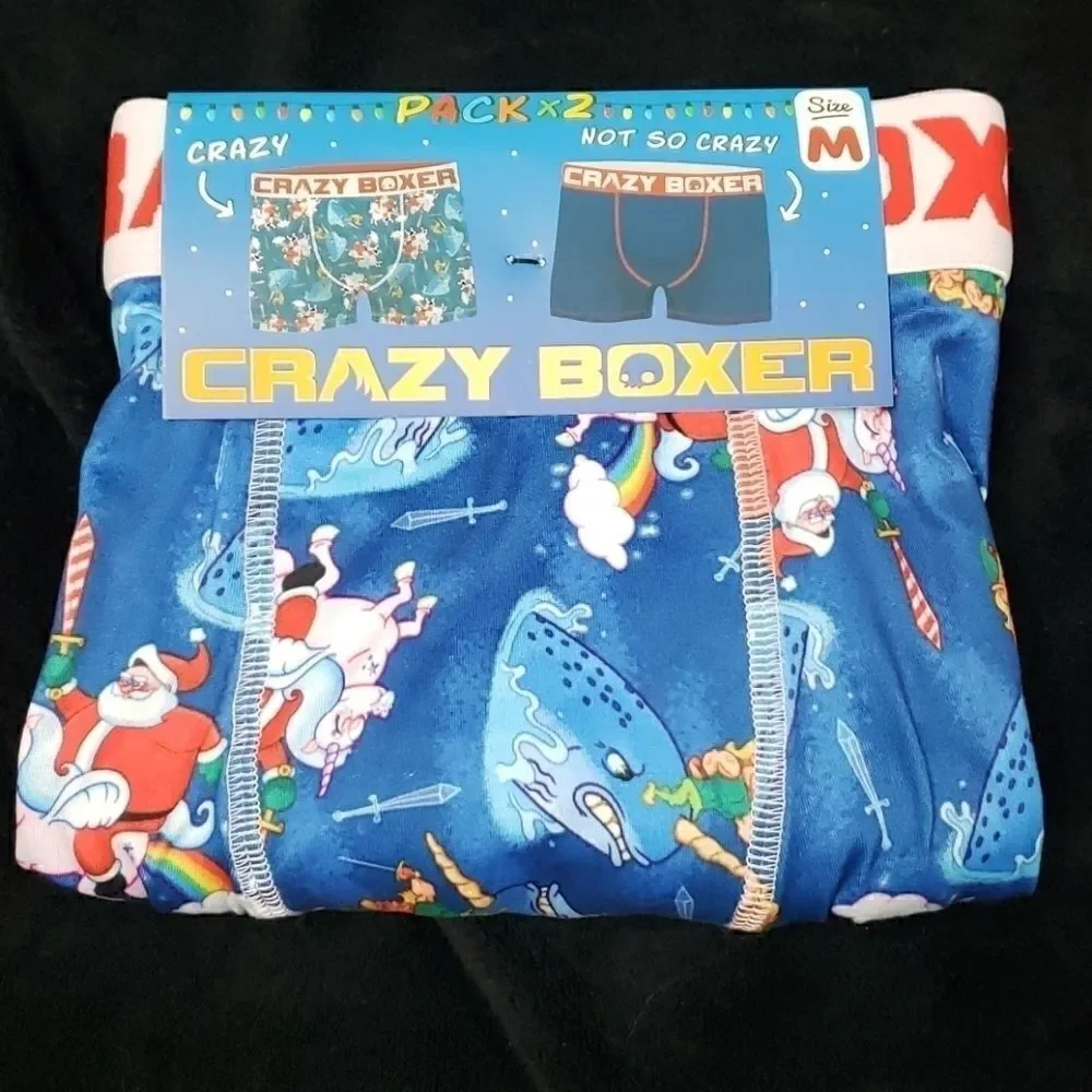 𝅺2 PACK SANTA UNICORN NARWAL BOXER BRIEFS